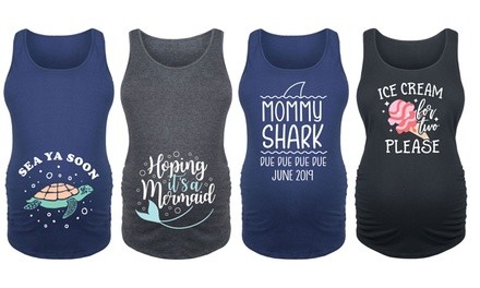 Women's Maternity Summer Themed Birth Announcement Tanks