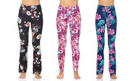 Junior Women's Fit and Flare High-Waist Printed Pants or Leggings
