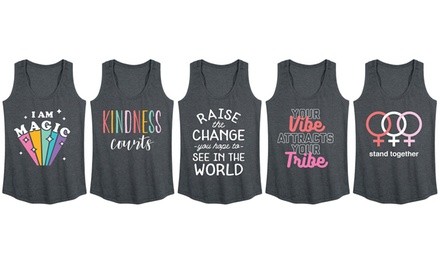 Women's Empowering and Be Kind Tank Top. Plus Sizes Available