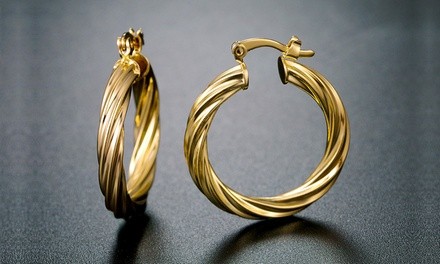 18K Gold Plated Hoop Earrings by Euphir