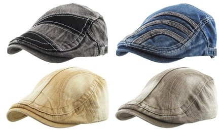 Classic Solid Cotton Denim Adjustable Gatsby Hat