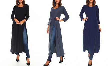 Women's Long Knit Tunic. Plus Sizes Available.