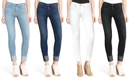 Hybrid & Co Women's Shaping Stretchy Deep Cuff Denim Jeans. Plus Sizes Available.