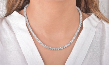 Crystal 3 Prong Tennis Necklaces with Swarovski Elements (Multiple Options)