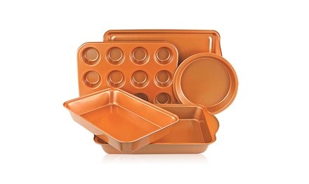 Non-Stick Copper Infused Ceramic Bakeware Set (5-Piece)