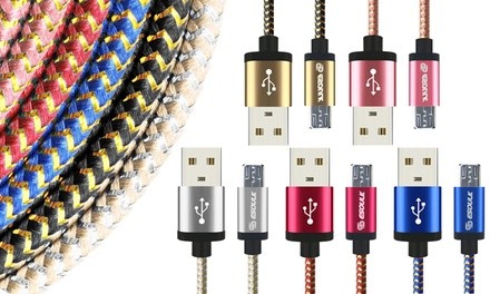 Esoulk 10Ft. Goldwire-Braided Micro-USB to USB Cable (1-, 2-, or 5-Pack)