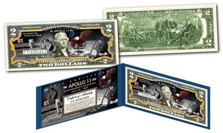 Apollo 11 Moon Landing 50th Anniversary Genuine Legal Tender Two-Dollar Bill