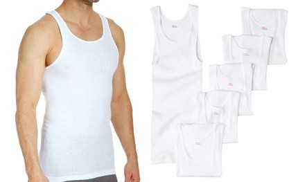 Hanes Men's ComfortSoft White Ribbed Tank Tops (6- or 12-Pack)