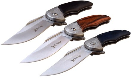 Elk Ridge Assisted Opening Stainless Steel Pakkawood Knife