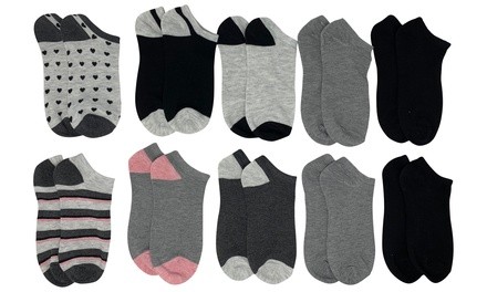 Women's Microfiber Casual No Show Low Cut Ankle Socks (10-Pack)