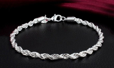 Rope Chain Bracelet in Sterling Silver by Sevil 925