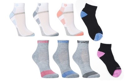 K-Swiss Cushioned Court Performance Quarter Socks (6- or 12-Pairs)