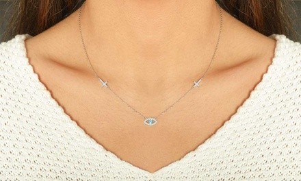 Elements of Love Evil Eye Necklace Made with Swarovski Elements