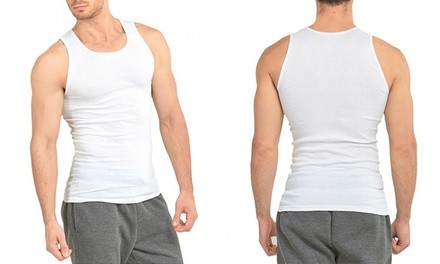 Knocker Men's 100% Cotton A-Shirt (6-Pack). Extended Sizes Available.