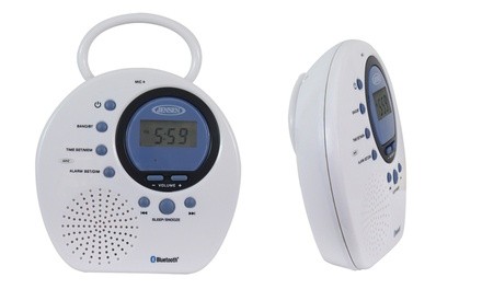 Water-Resistant Digital AM/FM Bluetooth Shower Clock Radio with Digital Tuning