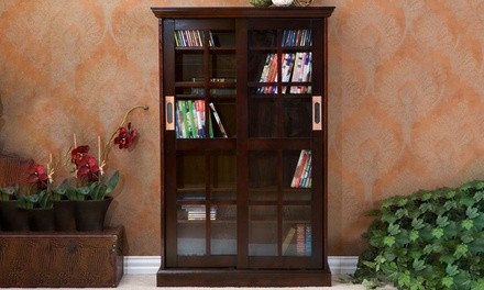 Wood Sliding Door Media Cabinet