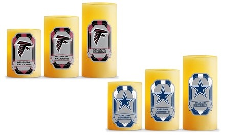 NFL LED Vanilla Candle Set With Automatic Shut-Off (3-Piece) 