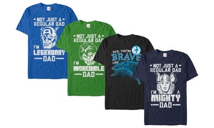 Men's Licensed Marvel Tee for Dad. Extended Sizes Available.