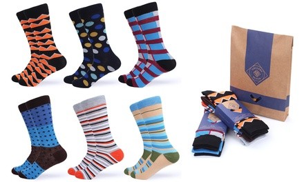 Gallery Seven Men's Bright Dress Socks (6 Pairs)