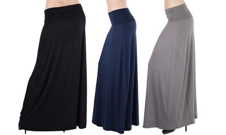 Women's Soft Rayon-Blend Relaxed Fit Maxi Skirt