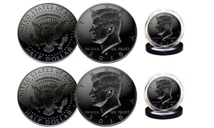 Black Ruthenium 2018 J.F. Kennedy Half Dollar U.S. Coin