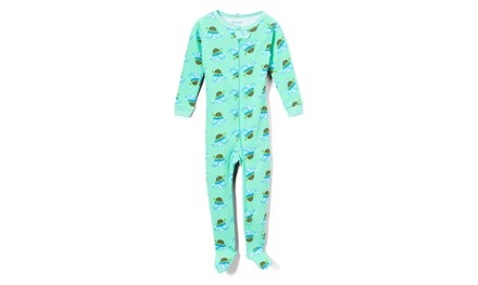 Elowel Boys 100% Cotton Turtle Footed Pajamas (Size 6M-5Y)