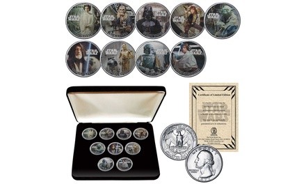 Star Wars 1977 Washington U.S. Quarter 9-Coin Set with Box (11-Piece)