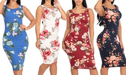 Juniors Bodycon Floral Midi Dresses