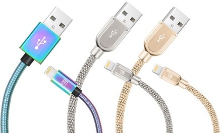 LAX Gadgets MFi Metal Mesh Lightning to USB Cable (1-, 2-, or 3-Pack)