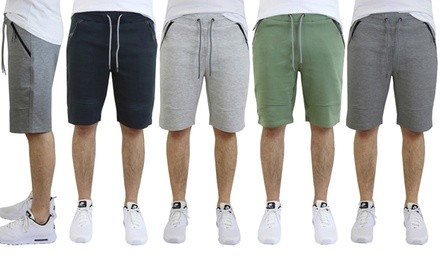 Men's Cotton-Blend Tech-Fleece Shorts with Zipper Pockets (4-Pack; S-XL)