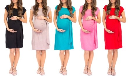 Women's Maternity Dress with Tie Accent