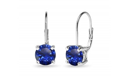 3.00 CTTW Blue Sapphire Round Cut Leverback Earrings by Valencia Gems 