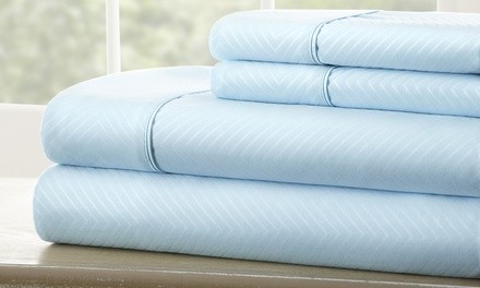 Merit Linens Chevron-Embossed Bed Sheet Set (3- or 4-Piece)