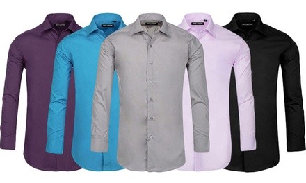 Jack Luxton Men's Slim-Fit Wrinkle-resistant Dress Shirt