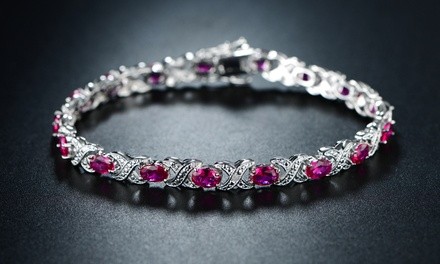 Peermont Lab Created Ruby and Diamond Accent Tennis Bracelet
