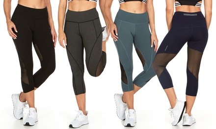 TRAQ65 Women's High-Waist Capri Legging with Pocket. Plus Sizes Available.