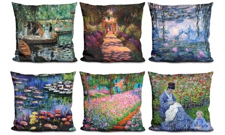 Claude Monet Impressionist Accent Pillows. Multiple Styles Available.