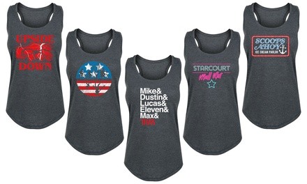 Women's 4th of July Stranger Things Tanks. Plus Sizes Available.