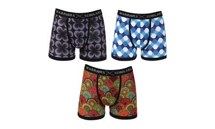 Warriors & Scholars Moisture Wicking Printed Boxer Briefs (3-, 4-packs)