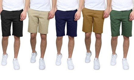 Men's 5-Pocket Flat-Front Slim-Fit Stretch Chino Shorts (Size 30-42)