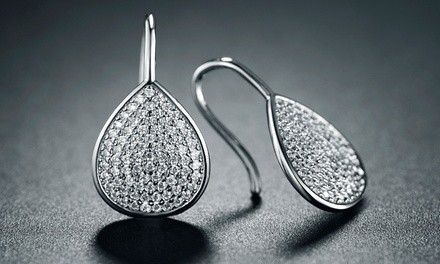 Women's Teardrop Earrings Made with Swarovski Crystal by Barzel