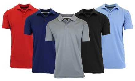 Galaxy By Harvic Men's Tagless Dry-Fit Moisture-Wicking Polo Shirt (2-Pack; S-2XL)