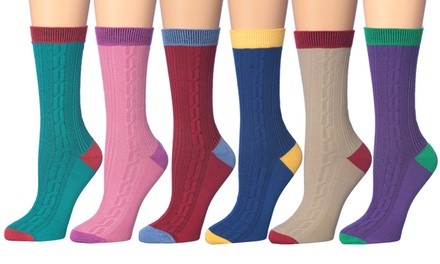 Frenchic Women's Patterned Crew Socks (6-Pairs)