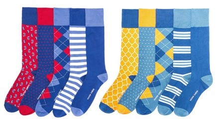 Noble Mount Men's Combed Cotton Weekday Dress Socks (5 Pairs)