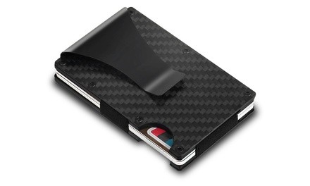 iMounTEK Carbon Fiber RFID Blocking Credit Card Holder with Money Clip