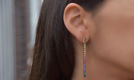 Elements of Love Rainbow Linear Drop Earrings With Swarovski Elements