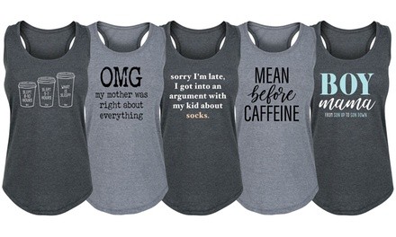 Instant Message: Women's Funny Mama Life Tanks. Plus Sizes Available. 