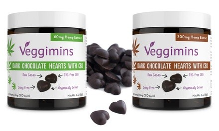 Veggimins CBD Chocolate Hearts (60 or 300mg) from Windy City Organics