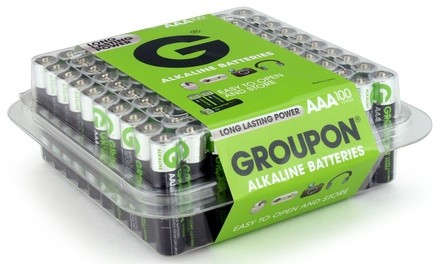 Groupon Portable Power AA or AAA Alkaline Batteries (100-Pack)