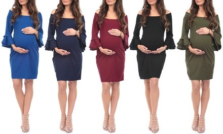 Women's Flair-Sleeve Maternity Dress